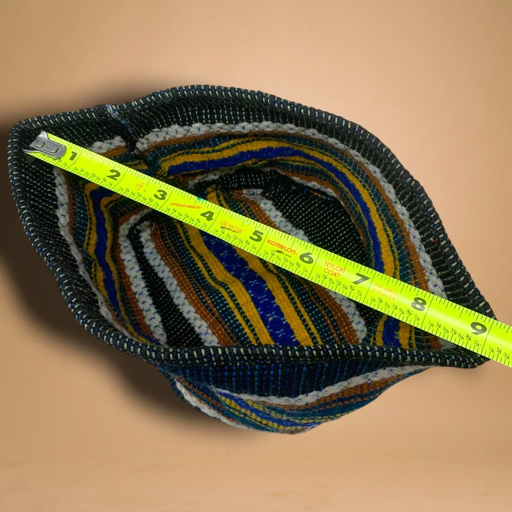 Vintage Guatemalan Style Handwoven Textile Bucket Hat Artisan Folk Cotton Cap